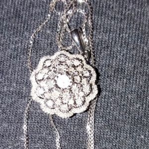 Silver White 1/2 CTW Diamond Pended